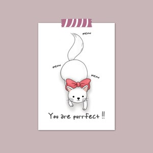 Funny Cat Card / You Are Purrfect Card Printable / Greeting Card / Digital Card / Cute Cat Card / Digital Download / Instant Download