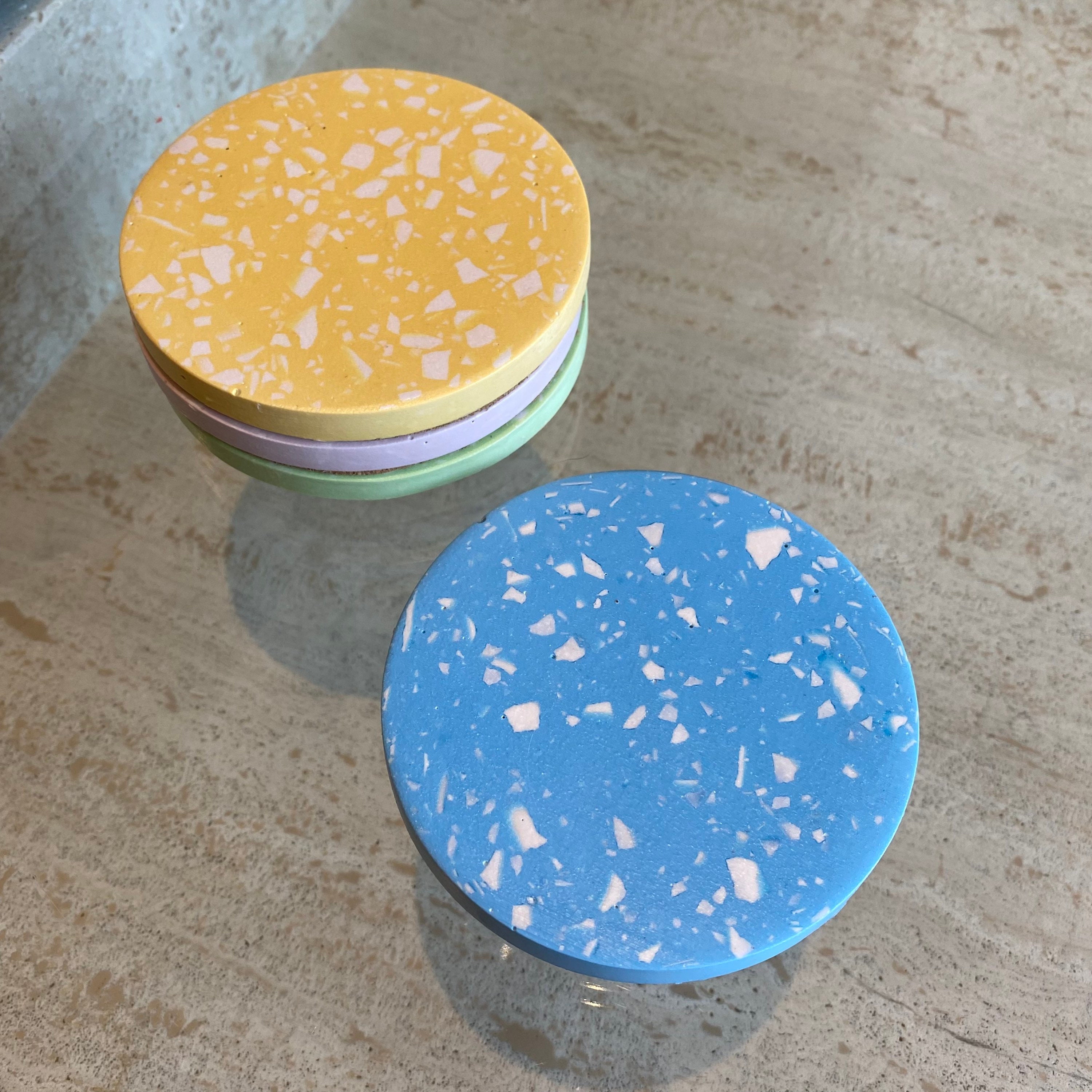 Jesmonite Coaster Pastel Terrazzo Etsy