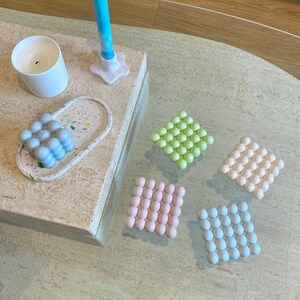 Bubble Coasters set of 4 Pastel Jesmonite Homeware, Contemporary Modern Homeware, Handmade Modern Table Decor image 2