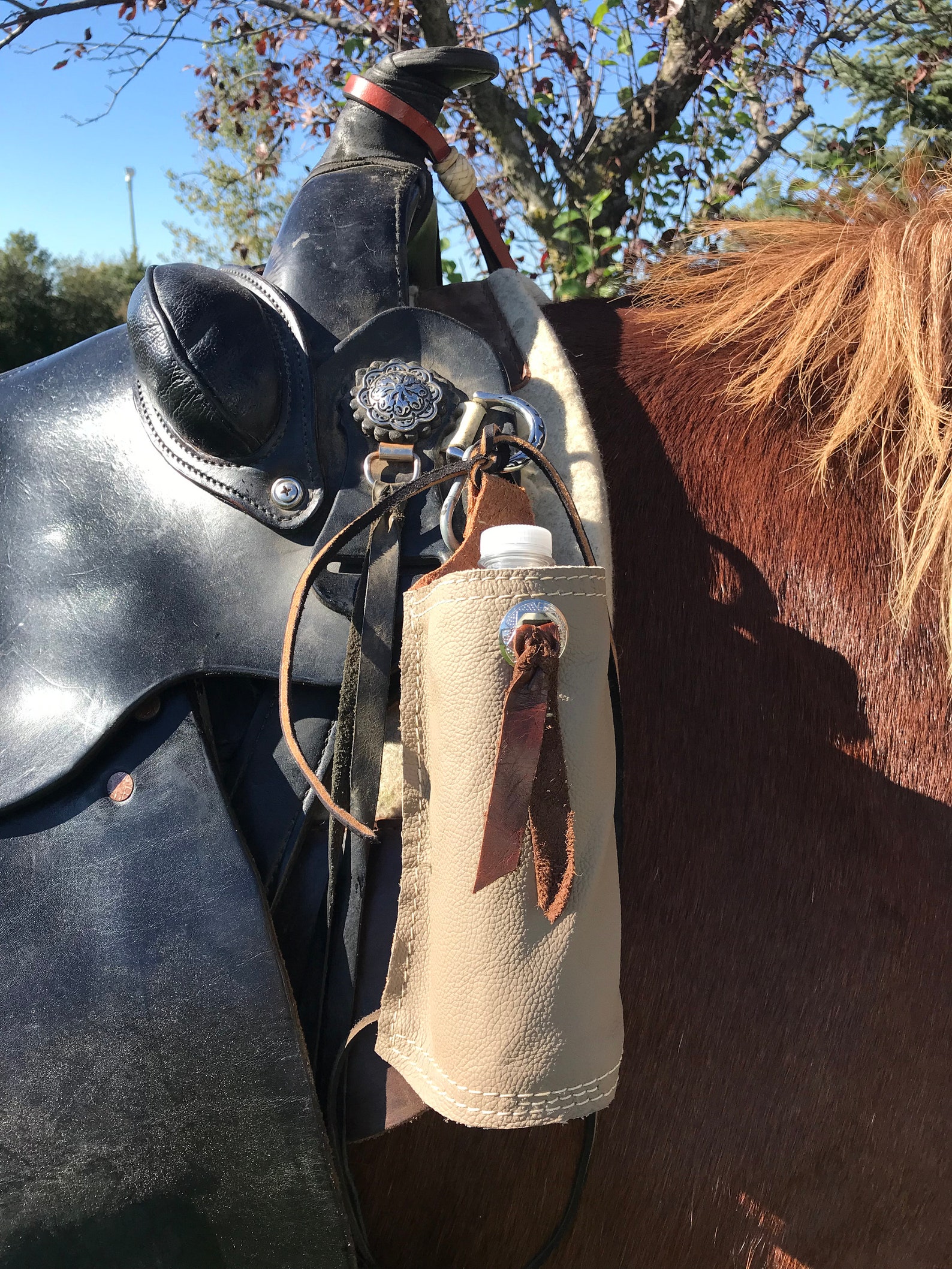 Leather Drink Bottle Holders for Saddles or Hiking Random Etsy