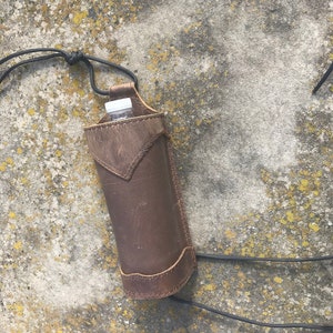 Live Edge Leather Water Bottle Holder