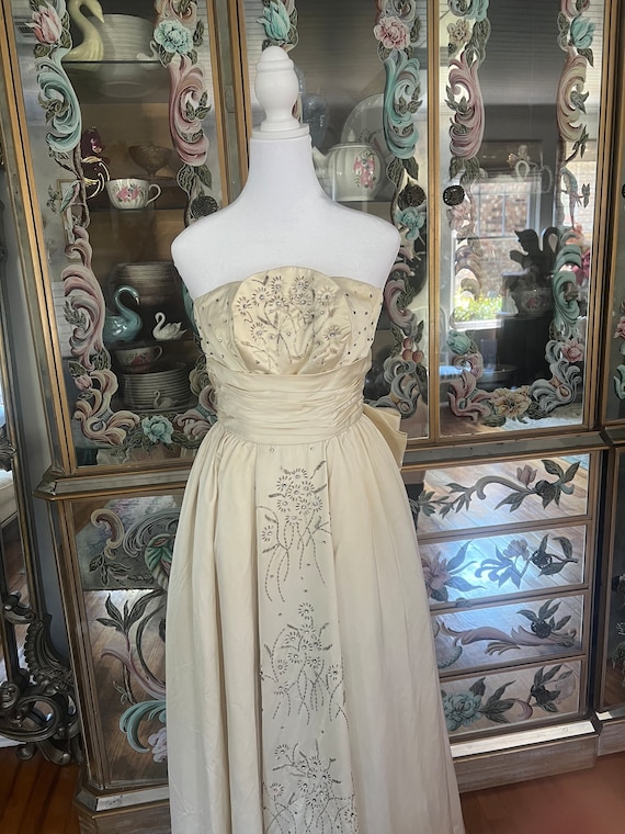 1950s beaded wedding gown