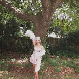 retro vintage handmade getting handsy Halloween dress and devil hat