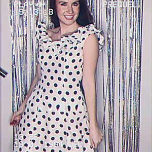 1960s Ruffle Polka Dot Dress