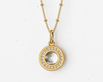 Muonionalusta Meteorite Pendant: Natural Gem Inlay, Gold Plated Necklace