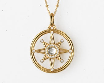 Muonionalusta Meteorite Pendant: Natural Gem Inlay, Gold Plated Necklace
