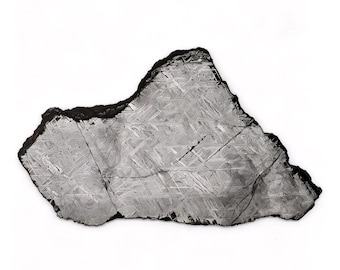 Authentic Muonionalusta Meteorite Slice, 10.5 × 6 × 0.2cm,Natural Widmanstätten Pattern,Iron Meteorite Space Rock,Certified Cosmic Specimen