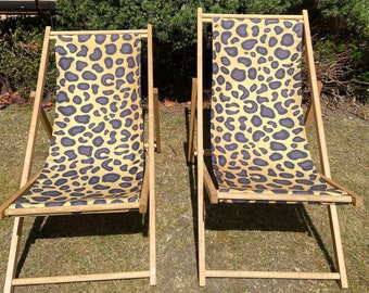 Leopard print deck chair hotsell