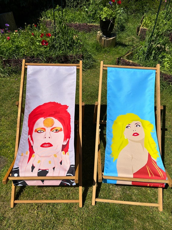 Deckchair Set. Debbie Harry and David Bowie Deckchairs. Special Offer Set. Etsy