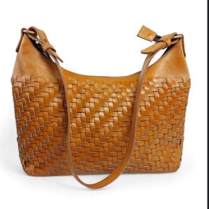 Leather tote bag, woven leather hobo bag,leather crossbody bag, leather shoulder bag,gift for her
