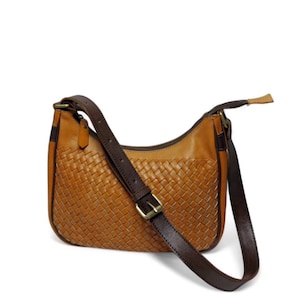 Leather tote bag, woven leather hobo bag,leather crossbody bag, leather shoulder bag,gift for her