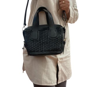 Kleine Handtasche, Handgemachte Leder gewebte Tasche für Frau, Handtasche Leder, Leder Schultertasche, Frauen Ledertasche, gewebte Ledertasche