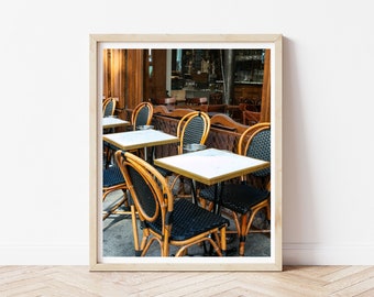 Paris Cafe Print: Bistro Chairs Fine Art Photography