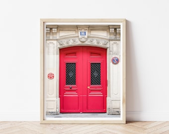 Paris Door Photo, Red Door Print, Door Photography, France Travel Print, Sydni Jackson, Paris Fine Art, Bright Red, Gallery Wall, Wall Decor