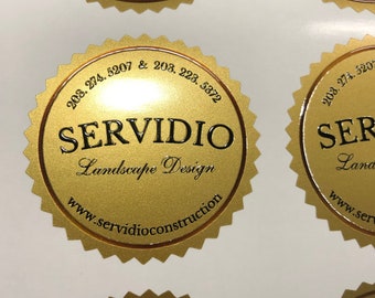 Personalized Metallic Gold Stickers: Waterproof Custom Labels