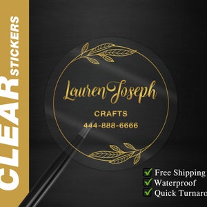 Custom Clear stickers for your business logo and products sticker labels, Waterproof labels vinyl clear label stickers, Die cut labels