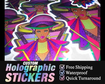 Adesivi in vinile olografici personalizzati: etichette in lamina arcobaleno