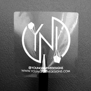 Clear Vinyl Stickers: White Ink Logo, Custom Shape Labels