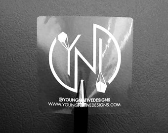 Clear Vinyl Stickers: White Ink Logo, Custom Shape Labels