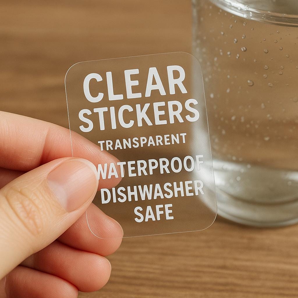 Custom Clear Stickers: White Ink, Waterproof Vinyl - Etsy