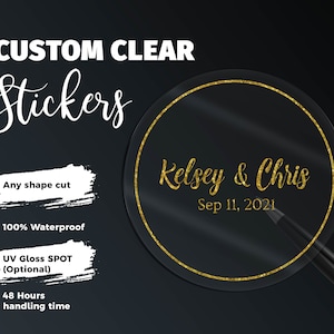 Personalized Clear Stickers: Waterproof Vinyl Labels, Custom Logo