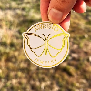 Gold Foil Stickers: Custom Reflective Waterproof Labels immagine 6