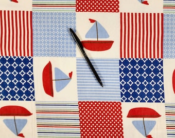 Sail Boat Cotton Flannel Fabric