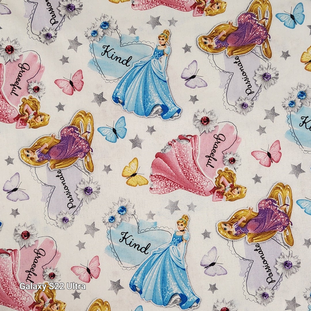 Princess Material Disney Princesses Cotton Fabric - Etsy