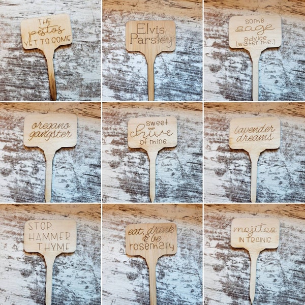 Herb Markers. Funny Plant Stakes. Herb Plant Stakes.