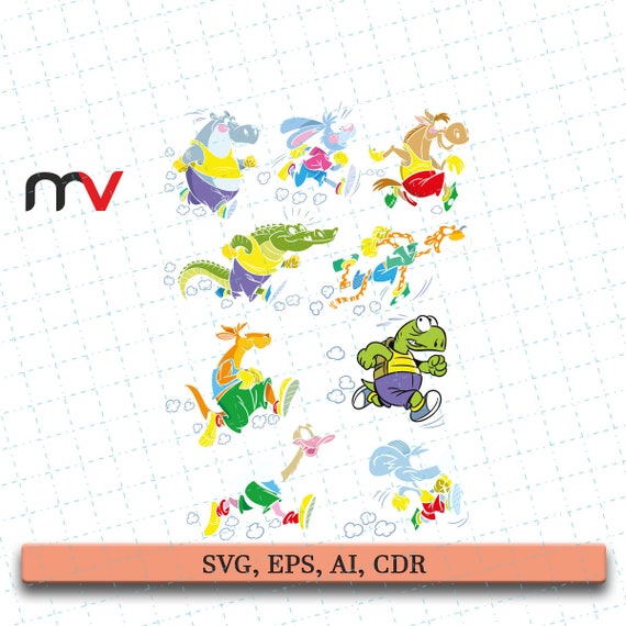 Download Running Animals Animal Svg Running Turtle Crocodile Etsy