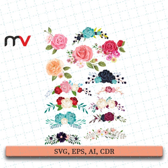 Download Flower Svg File Colorful Flower Print File Flower Motif Svg Etsy