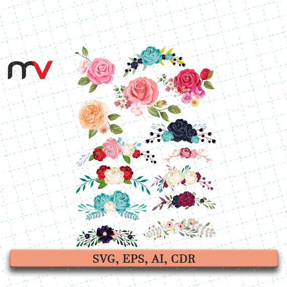 Download Flower Svg File Colorful Flower Print File Flower Motif Svg Etsy