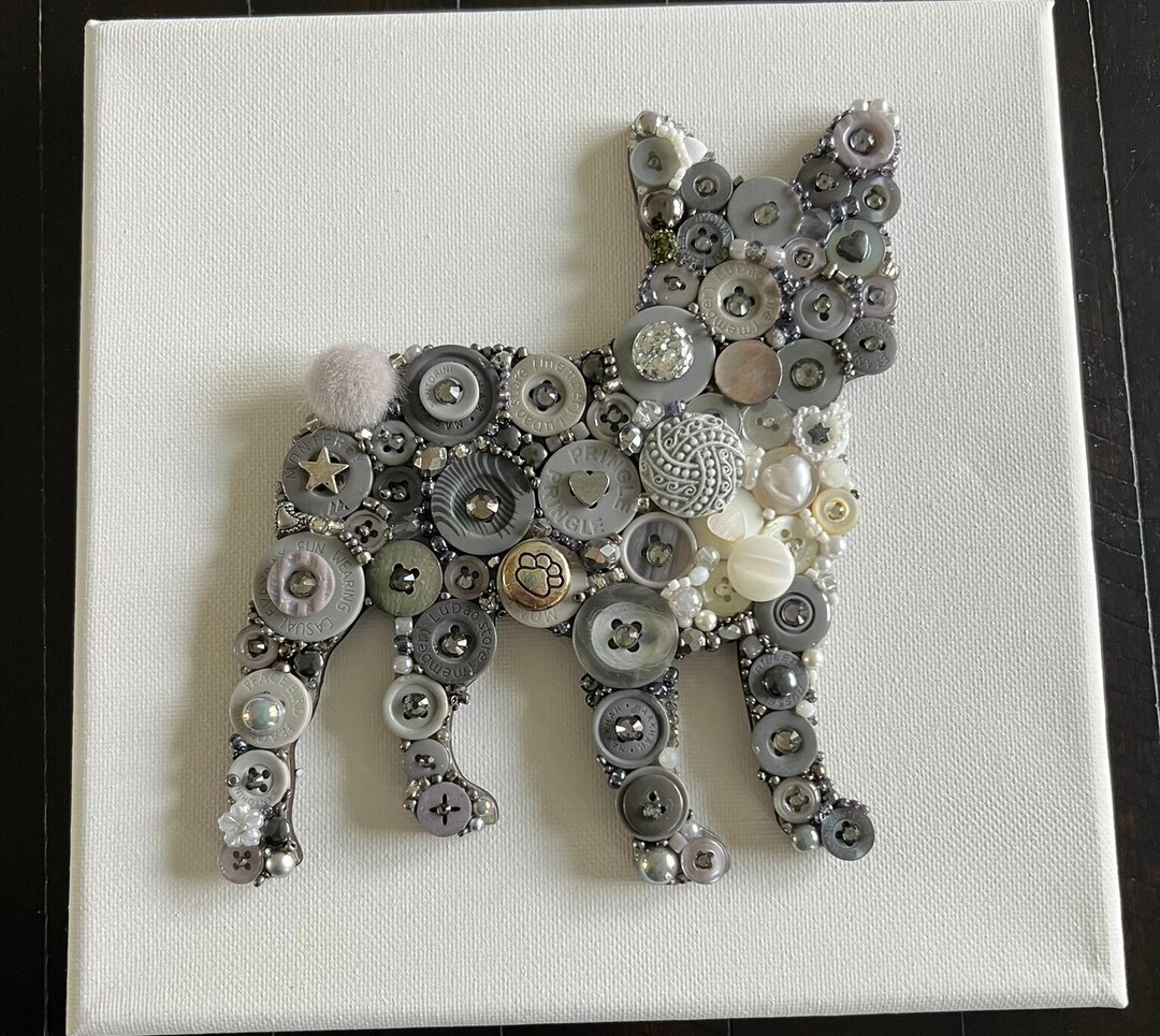 French Bulldog, Button Art, Mothers Day Gift, Gift for Dog Lover ...