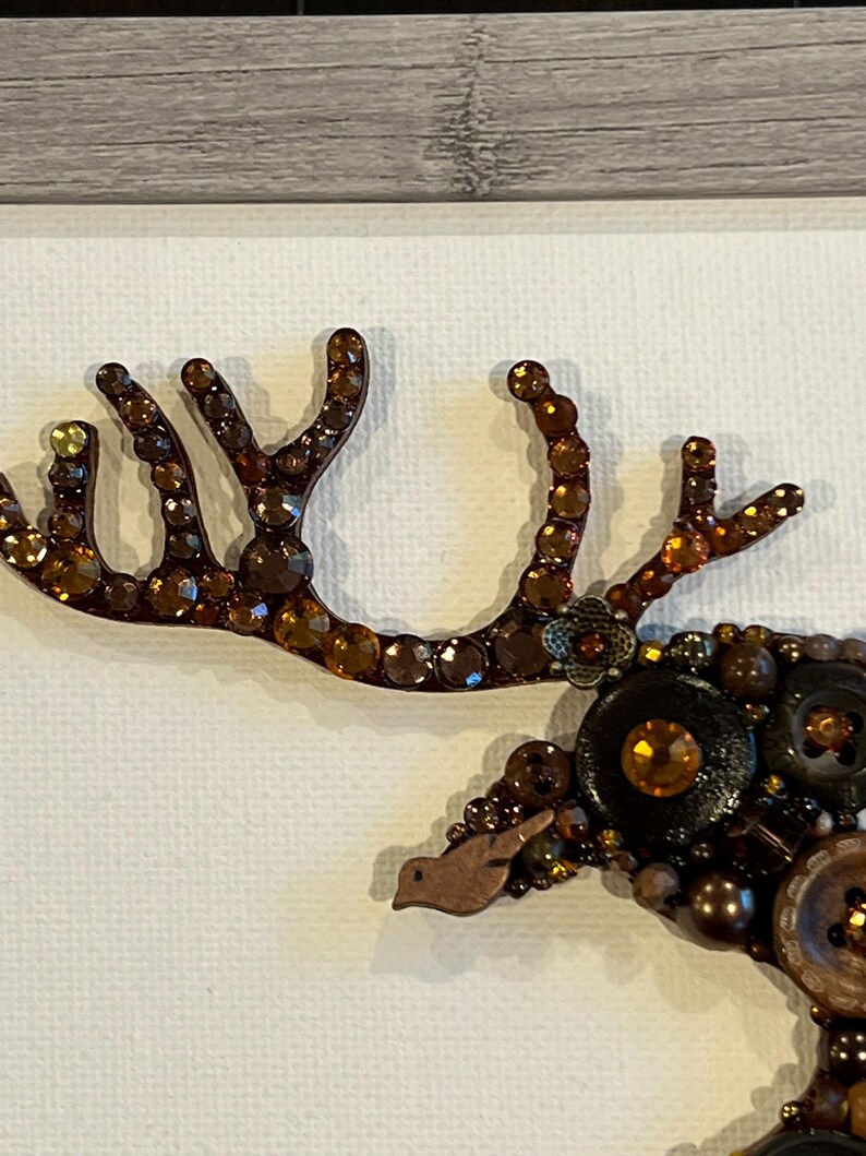 Rudolph Button Artwork, Vintage Christmas Decor, Framed Reindeer Art - Etsy