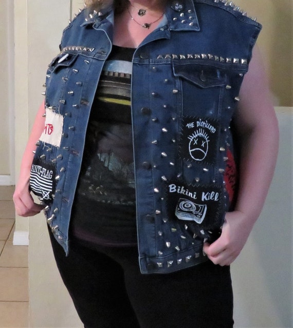 punk rock denim vest