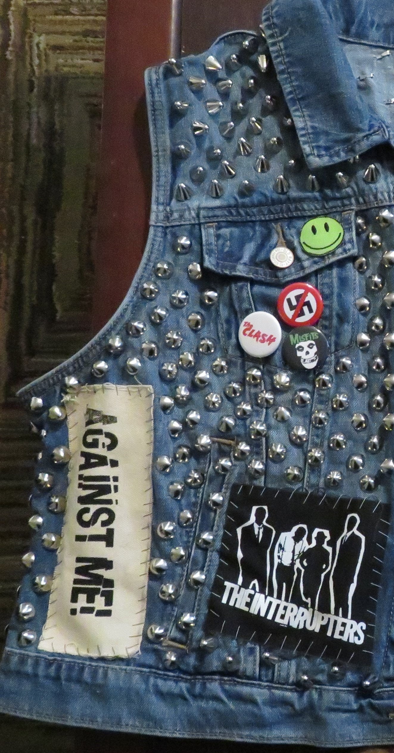 Denim Punk Vest Women's 2XL | Etsy