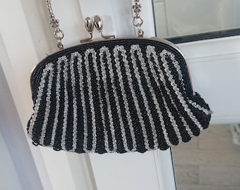 Lovely black and silver evening bag