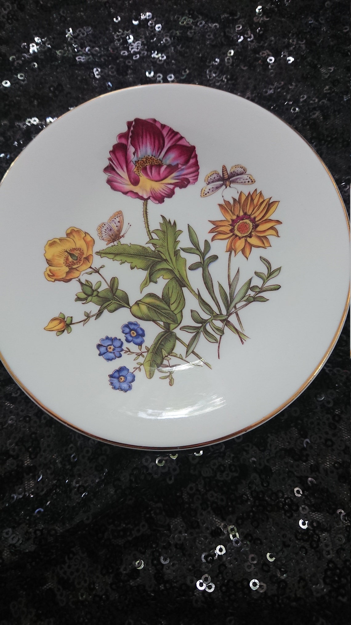 Vintage feines Knochen China Coalport kleines rundes Pin | Etsy