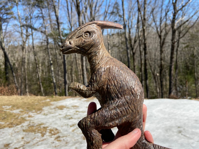 Large Soapstone Parasaurolophus Dinosaur Carving 8.50 Inches Etsy