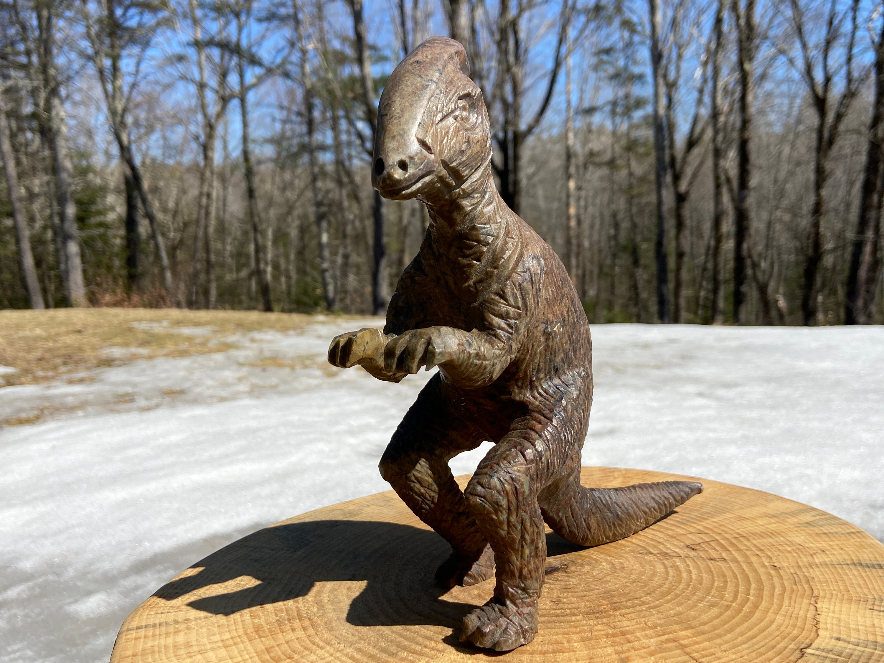 Large Soapstone Parasaurolophus Dinosaur Carving 8.50 Inches Etsy UK