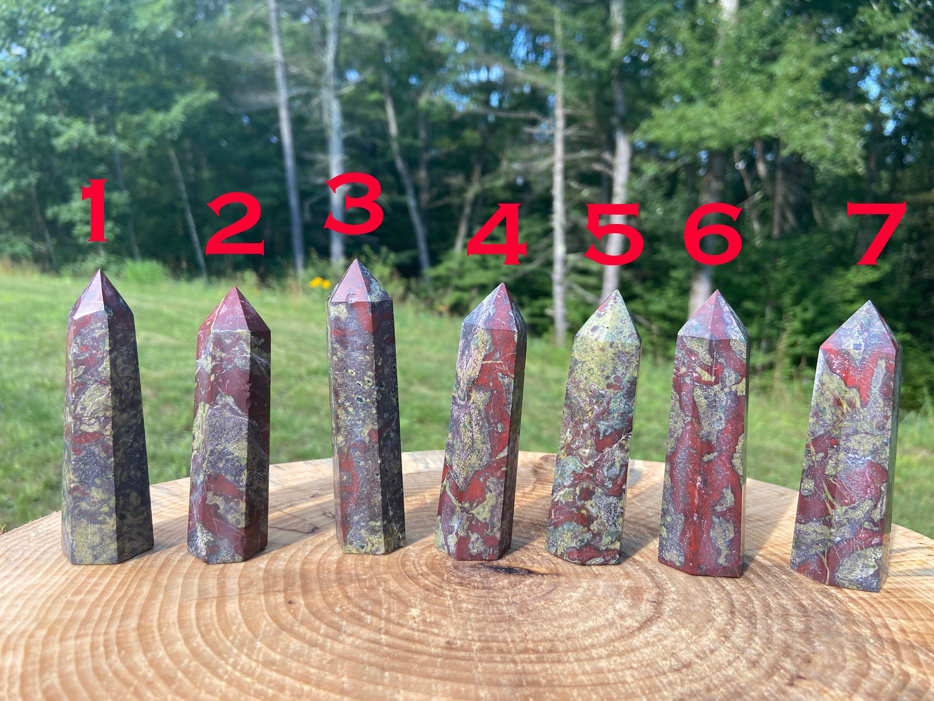 Dragon Blood Jasper Points 3 35 3 64 Inches Etsy