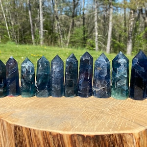 Blue Fluorite Points 2.40 - 3.40 Inches Tall