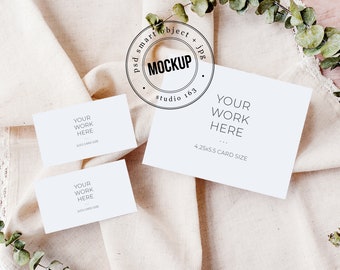 Vertical Business Card Mockup Stationery Wedding Card Etsy