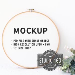 Embroidery Hoop Mockup, Round Embroidery, Cross Stitch Pattern Mockup, Styled Stock Photography, PSD, INSTANT DOWNLOAD
