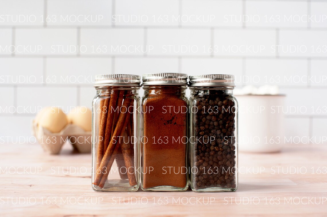 Download Spice Jar Mockup Glass Jar Mockup Kitchen Add Your Design ...