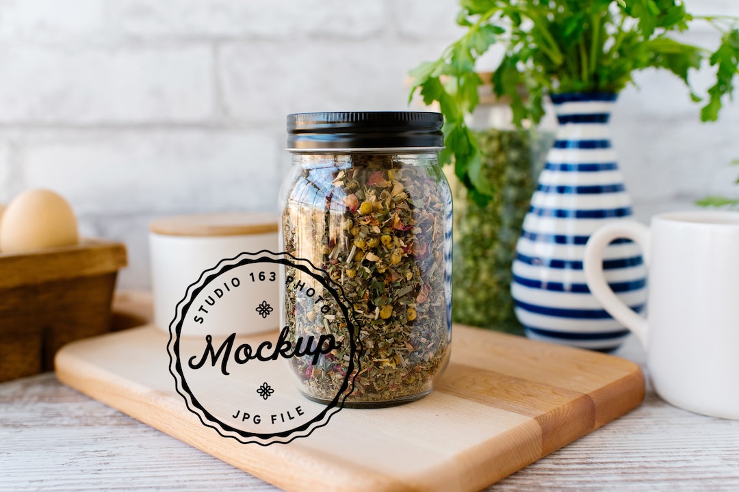 Tea Jar Mockup Herbal Tea Mockup Glass Jar Mockup Tea Mockup Canning