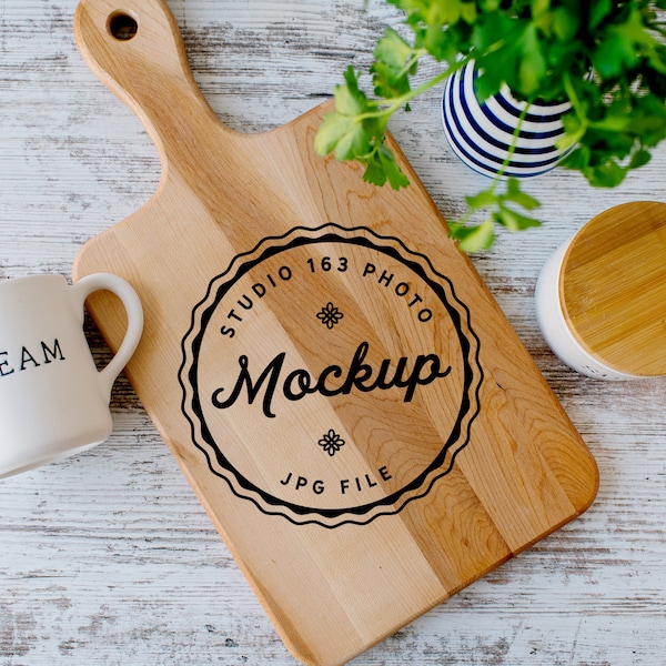 Cutting Board Mockup | Blank Wood Board Mockup | Kitchen Mockup | Blank Serving Board | Add Your Design | Styled Stock Photo | JPEG