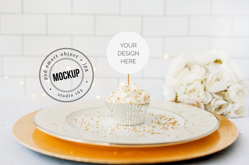 Download Cupcake Topper Mockup Wedding Mockup Blank Cupcake Mockup ...