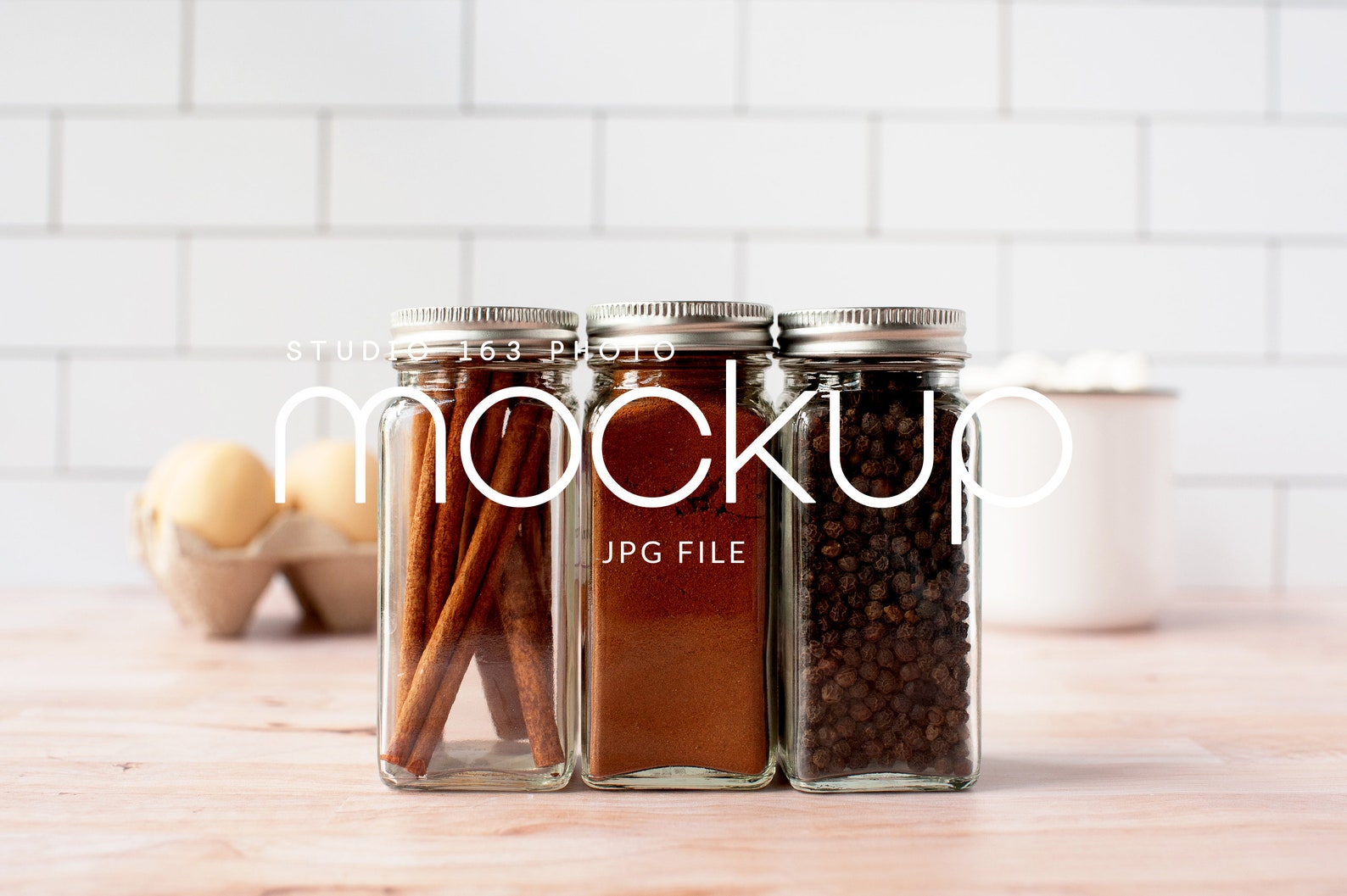Download Spice Jar Mockup Glass Jar Mockup Kitchen Add Your Design | Etsy