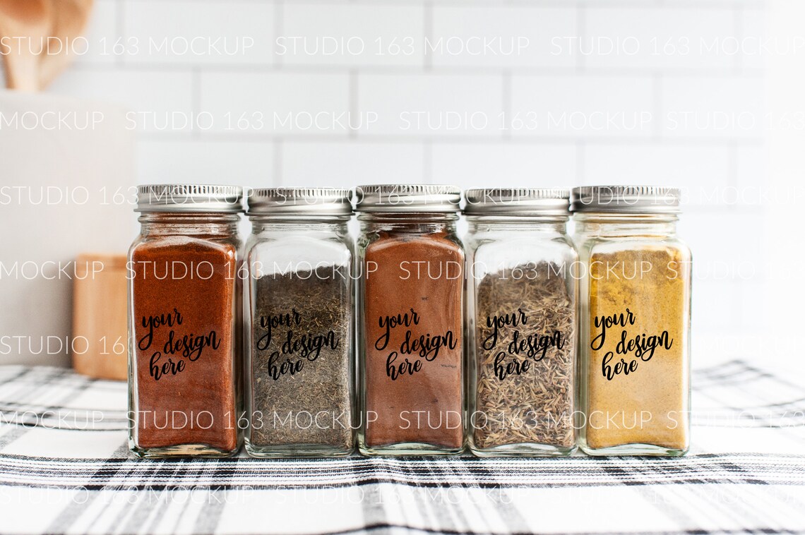 Download Spice Jar Mockup Glass Jar Mockup Kitchen Add Your Design ...